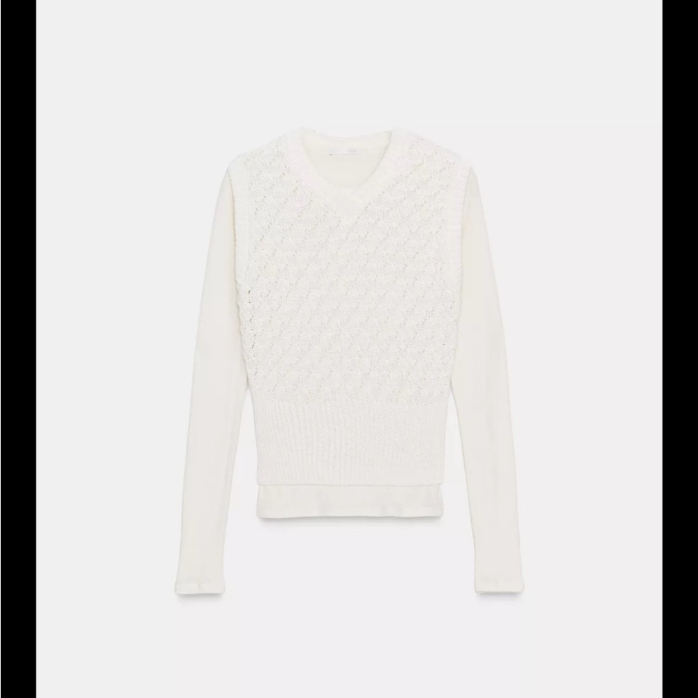 Zara Cream V-Neck Sweater - Picture 2 of 2